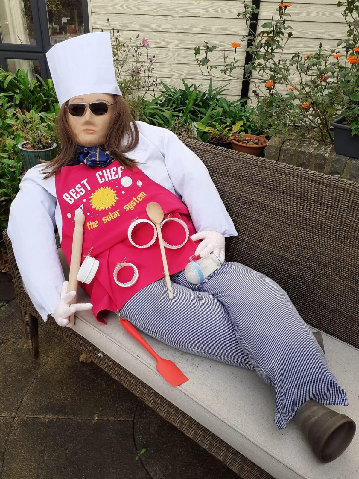 Hazel the Nut the Chef scarecrow
