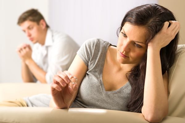 unhappy man and woman