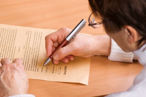 person signing document